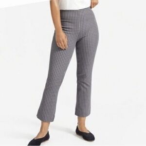 The Side-Zip Work Crop Grey Plaid Pant